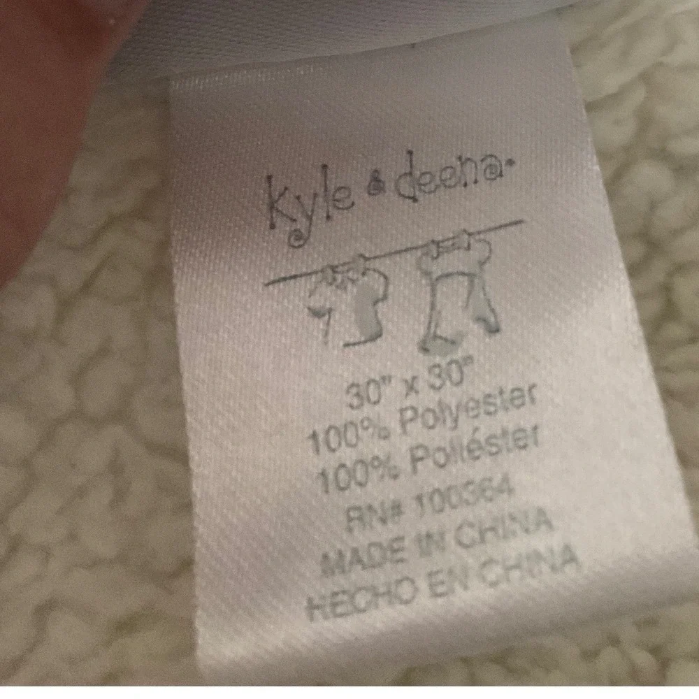 Kyle & Deena Baby‎ Blanket Blue Teddy Bear Satin Trim Sherpa Soft 30x30